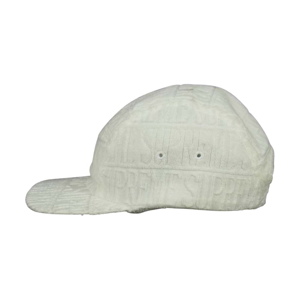 Supreme シュプリーム 17SS Text Stripe Terry Camp Cap  テキスト ストライプ テリー キャンプ キャップ ホワイト系【中古】