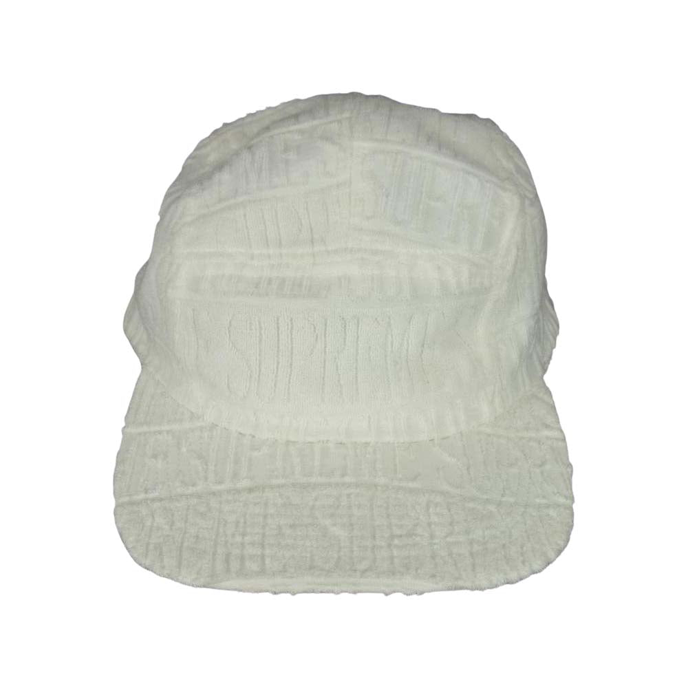Supreme シュプリーム 17SS Text Stripe Terry Camp Cap  テキスト ストライプ テリー キャンプ キャップ ホワイト系【中古】