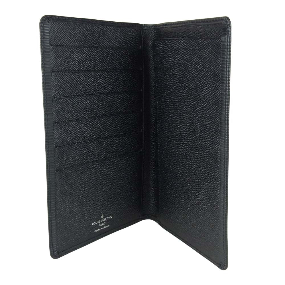 LOUIS VUITTON ルイ・ヴィトン M63732 07年製 エピ ノワール ポルト シェキエ カルト クレディ 二つ折り 長財布 札入れ ブラック系【中古】