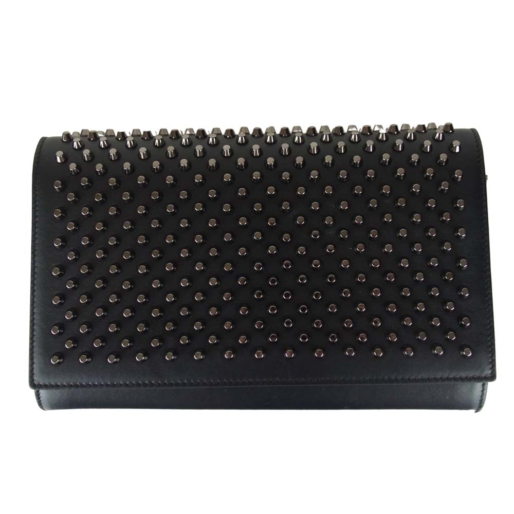 Christian Louboutin クリスチャンルブタン PALOMA CLUTCH P/SPIKES GAUCHE パロマ クラッチ スタッズ 2WAY チェーン ショルダーバッグ【美品】【中古】