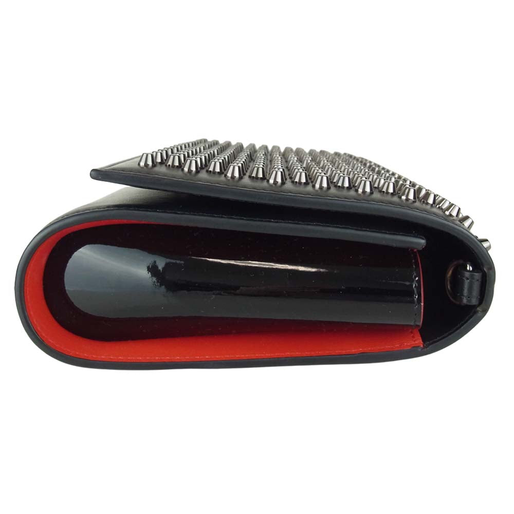 Christian Louboutin クリスチャンルブタン PALOMA CLUTCH P/SPIKES GAUCHE パロマ クラッチ スタッズ 2WAY チェーン ショルダーバッグ【美品】【中古】
