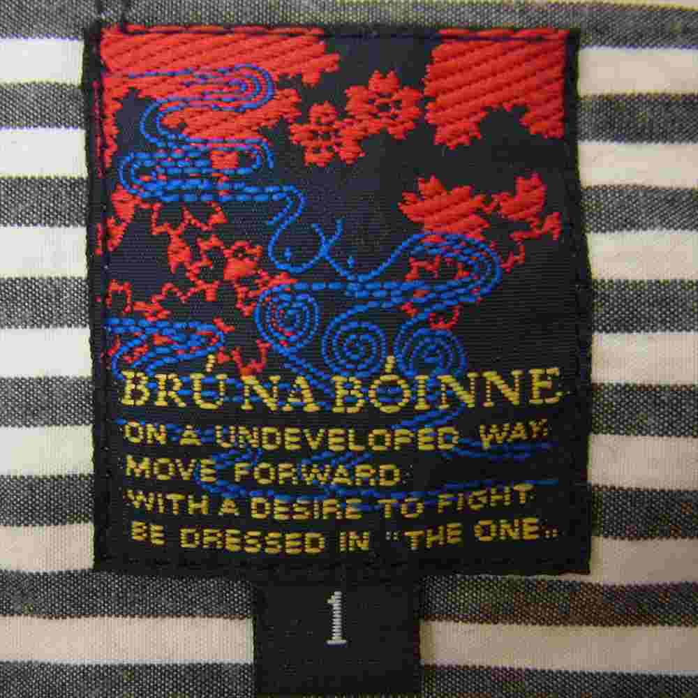 BRU NA BOINNE ブルーナボイン 4133 ストライプ ボタンダウン 長袖 シャツ 1【中古】
