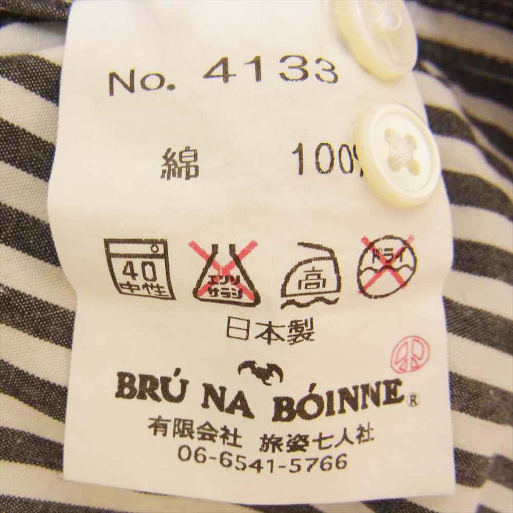 BRU NA BOINNE ブルーナボイン 4133 ストライプ ボタンダウン 長袖 シャツ 1【中古】