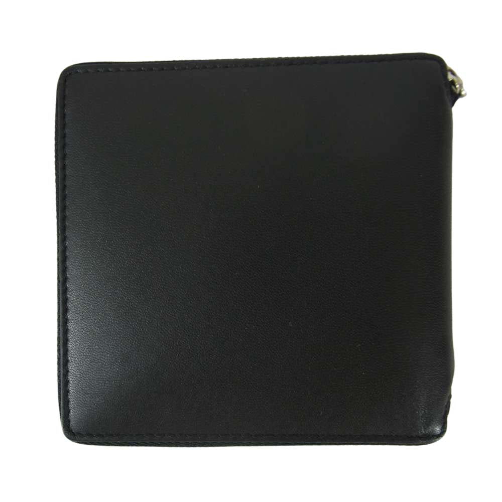 BALENCIAGA バレンシアガ 594693 1090 V 527545 ラウンドファスナー ジップ ロゴ 二つ折り 財布 ウォレット ブラック系【中古】