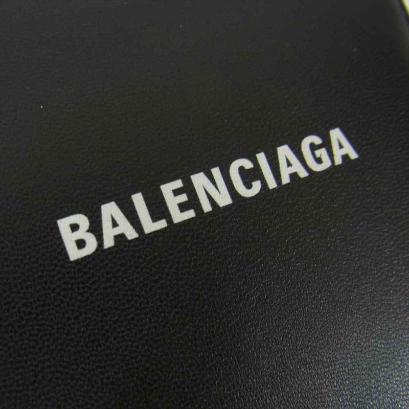 BALENCIAGA バレンシアガ 594693 1090 V 527545 ラウンドファスナー ジップ ロゴ 二つ折り 財布 ウォレット ブラック系【中古】