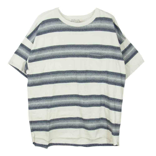 REMI RELIEF レミレリーフ ビッグシルエット ボーダー ポケット付き 半袖 Tシャツ ネイビー系 XL【中古】