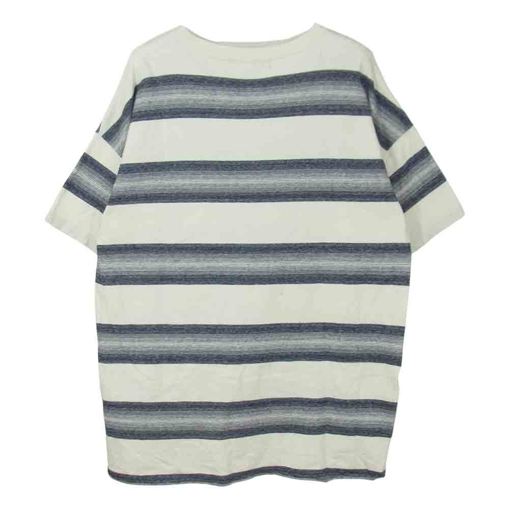 REMI RELIEF レミレリーフ ビッグシルエット ボーダー ポケット付き 半袖 Tシャツ ネイビー系 XL【中古】