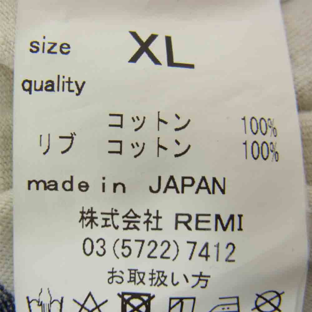 REMI RELIEF レミレリーフ ビッグシルエット ボーダー ポケット付き 半袖 Tシャツ ネイビー系 XL【中古】
