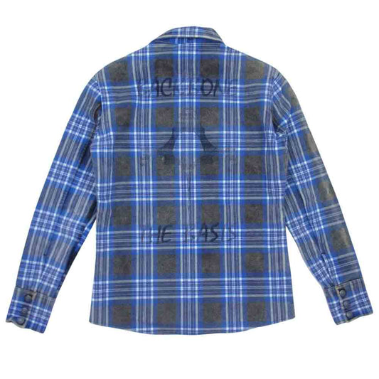BACKBONE バックボーン ヘビーフランネル チェック シャツ 日本製 ブルー系 L【中古】