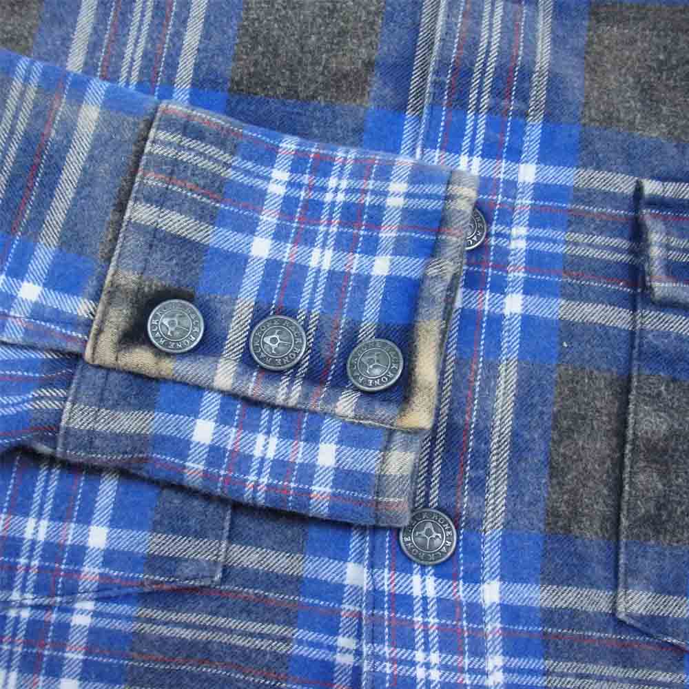 BACKBONE バックボーン ヘビーフランネル チェック シャツ 日本製 ブルー系 L【中古】