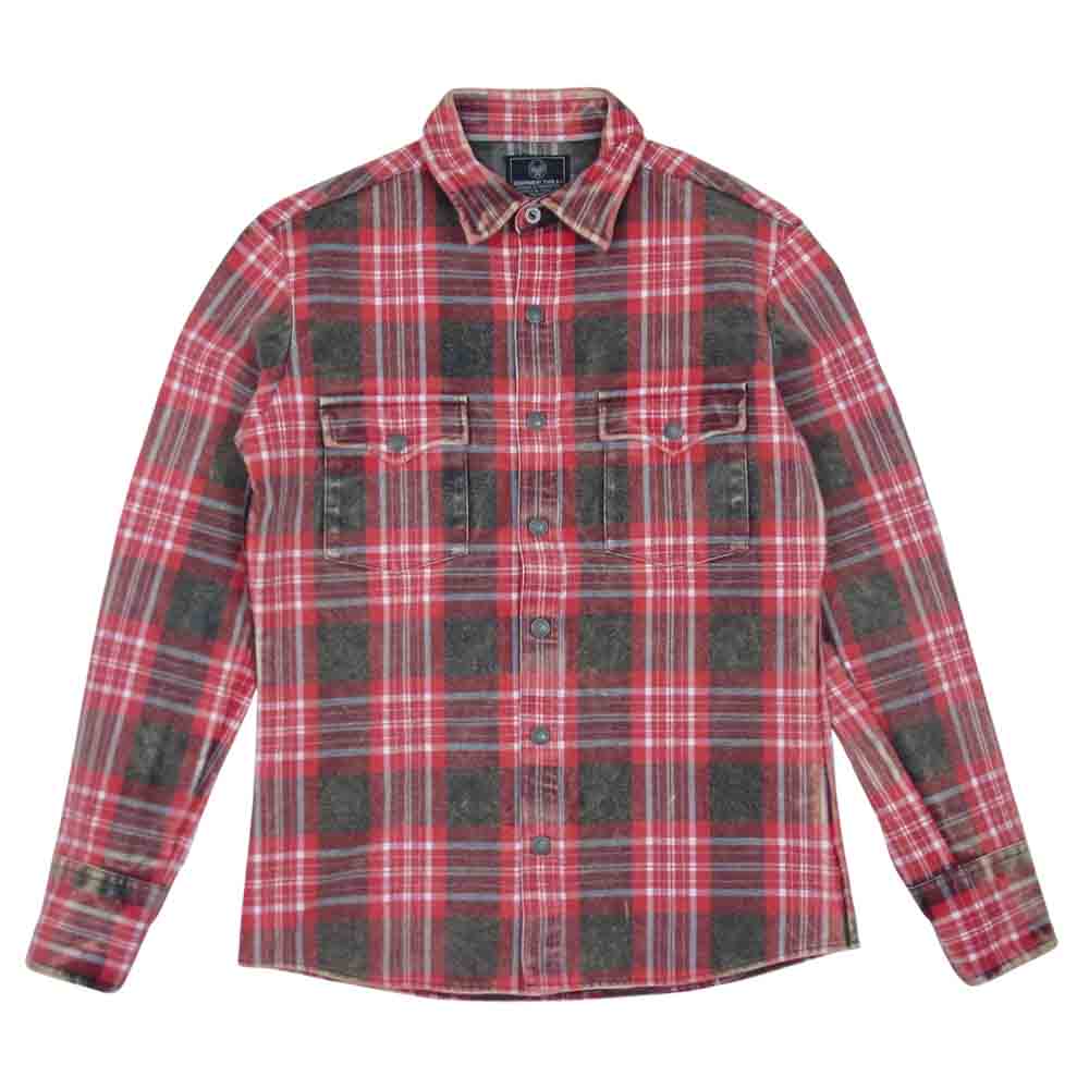 BACKBONE バックボーン ヘビーフランネル チェック シャツ 日本製 レッド系 L【中古】