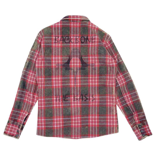BACKBONE バックボーン ヘビーフランネル チェック シャツ 日本製 レッド系 L【中古】