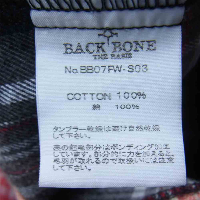BACKBONE バックボーン ヘビーフランネル チェック シャツ 日本製 レッド系 L【中古】