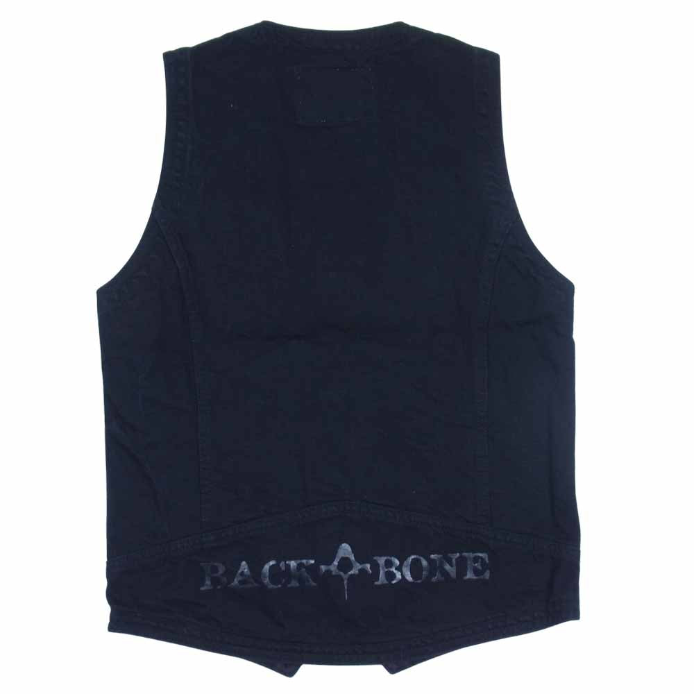 BACKBONE バックボーン ブラック デニムベスト デニム 日本製 ブラック系 M【中古】