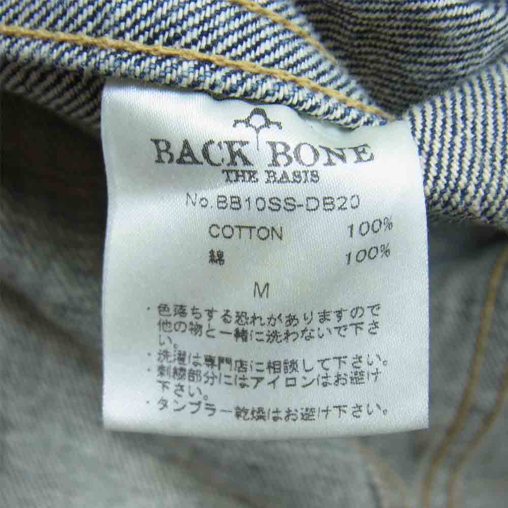 BACKBONE バックボーン BB10SS-DB20 バックスカル刺繍 デニム ジャケット インディゴブルー系 M【中古】