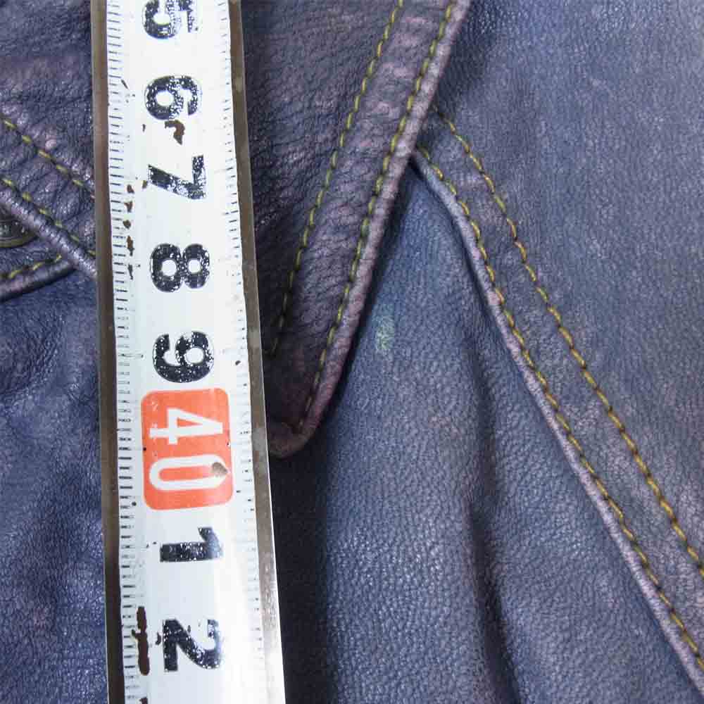 BACKBONE バックボーン BB11SS-LS40 シープスキン レザー シャツ レザージャケット ネイビー系 L【中古】