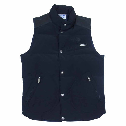 JUNYA WATANABE COMME des GARCONS MAN ジュンヤワタナベコムデギャルソンマン × THE NORTH FACE AD2009 WD-V101 ノースフェイス レザー切替 ダウンベスト ブラック系 XS【中古】
