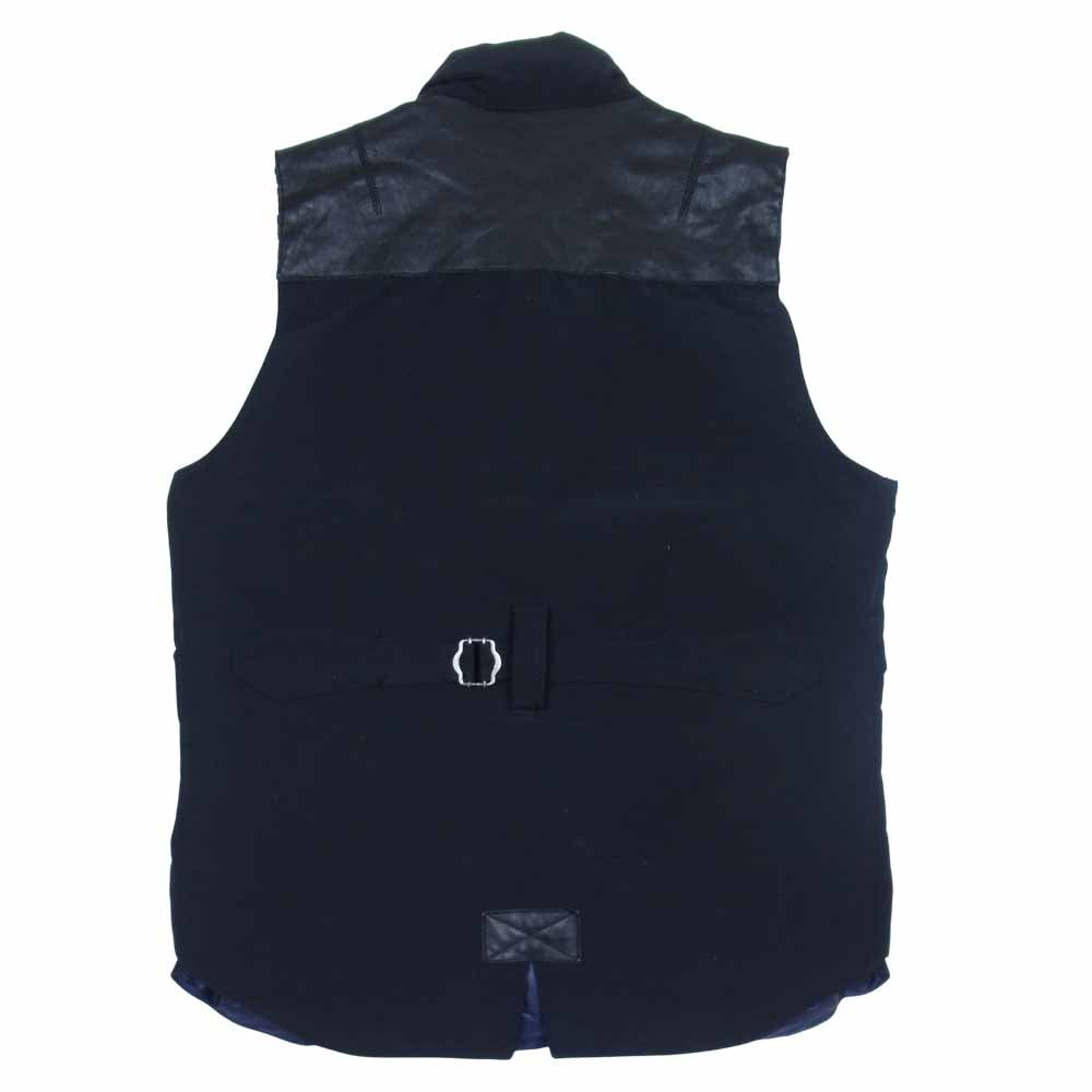 JUNYA WATANABE COMME des GARCONS MAN ジュンヤワタナベコムデギャルソンマン × THE NORTH FACE AD2009 WD-V101 ノースフェイス レザー切替 ダウンベスト ブラック系 XS【中古】