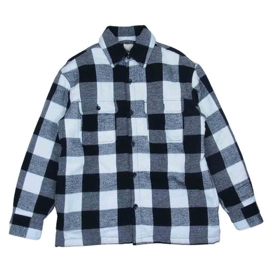 Ron Herman ロンハーマン 20AW 3220400296 Check Shirt Jacket 中綿キルティング ブロックチェック フランネル シャツ ジャケット ブラック系 S【中古】