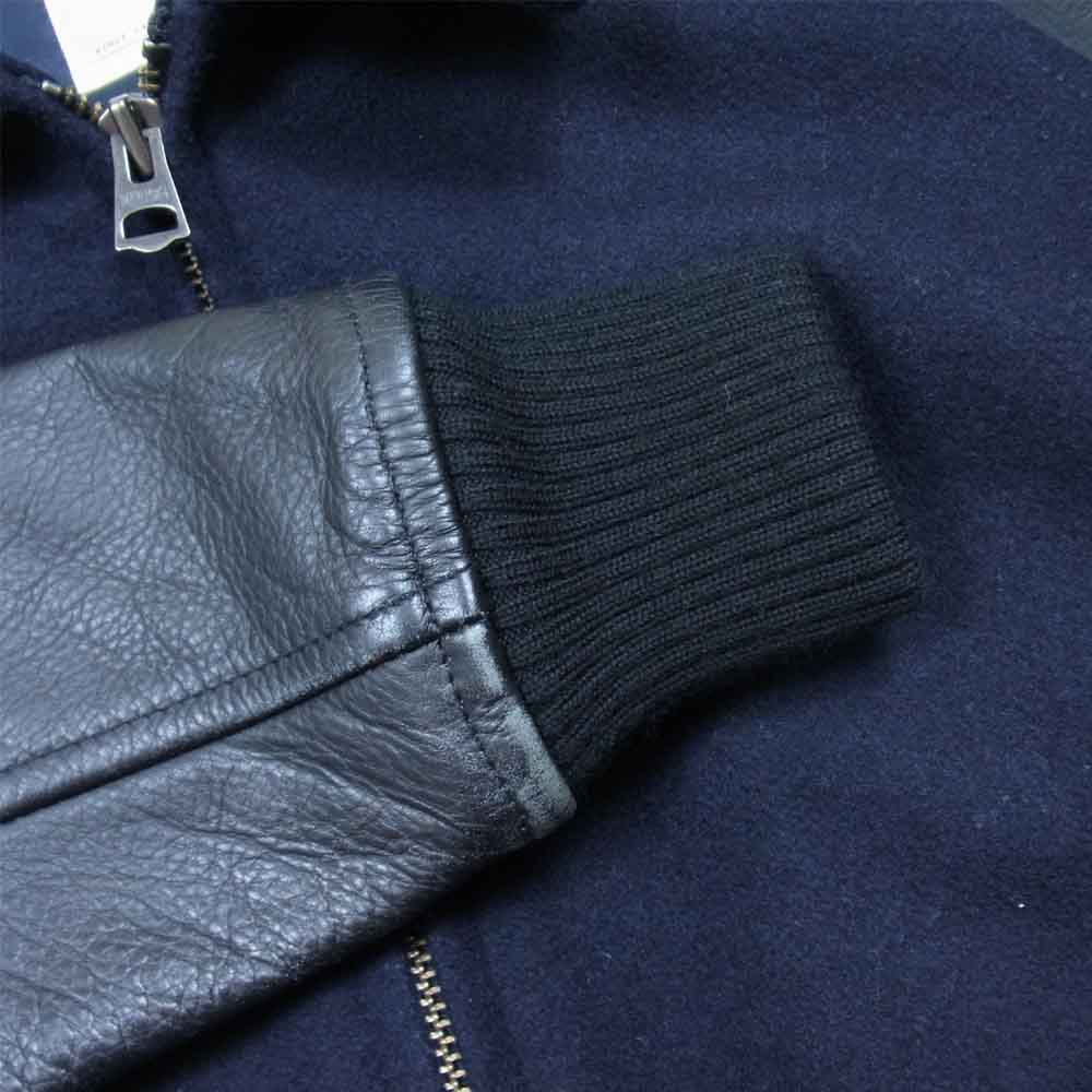 Ron Herman ロンハーマン 袖カウレザー メルトン スタジャン スタジアムジャケット ダークネイビー系 S【中古】