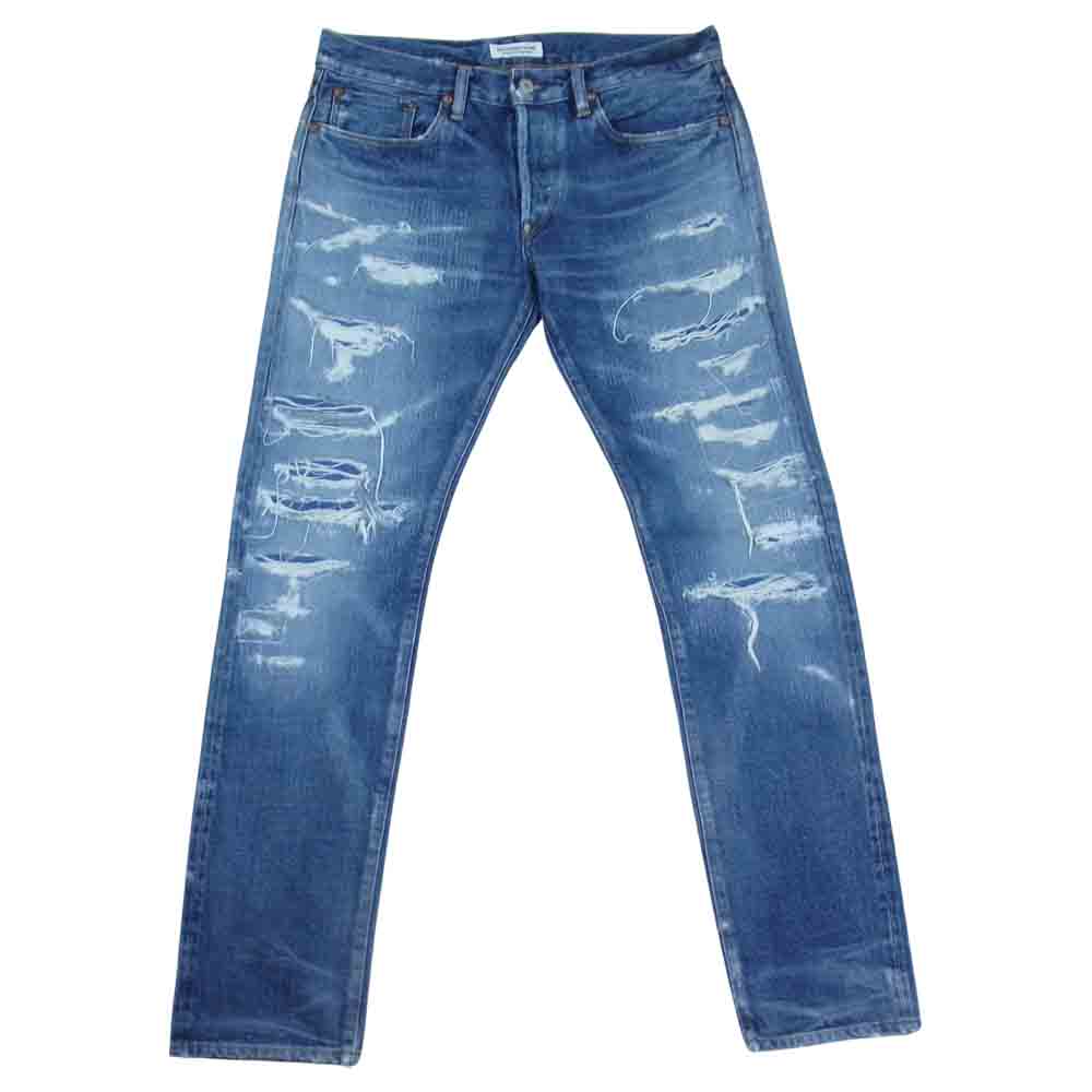 Ron Herman ロンハーマン 逗子マリーナ限定 国内正規品 9420621471836 USA製 ダメージ リペア 加工 デニム パンツ インディゴブルー系 31【中古】