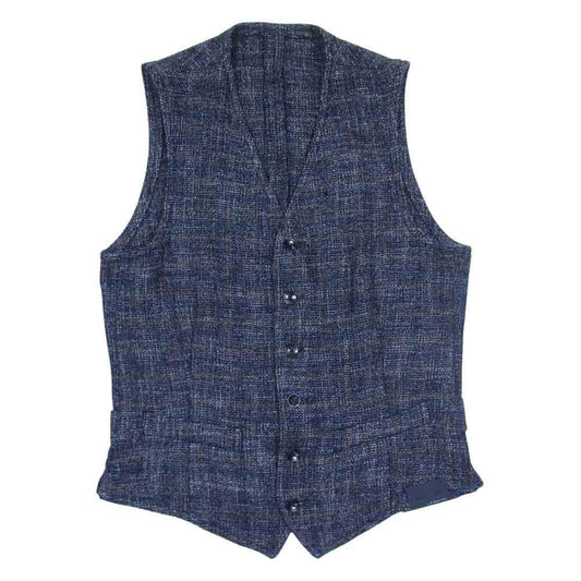LARDINI ラルディーニ JL77029-29 国内正規品 6B ウール チェックベスト ブラック系 44【新古品】【未使用】【中古】