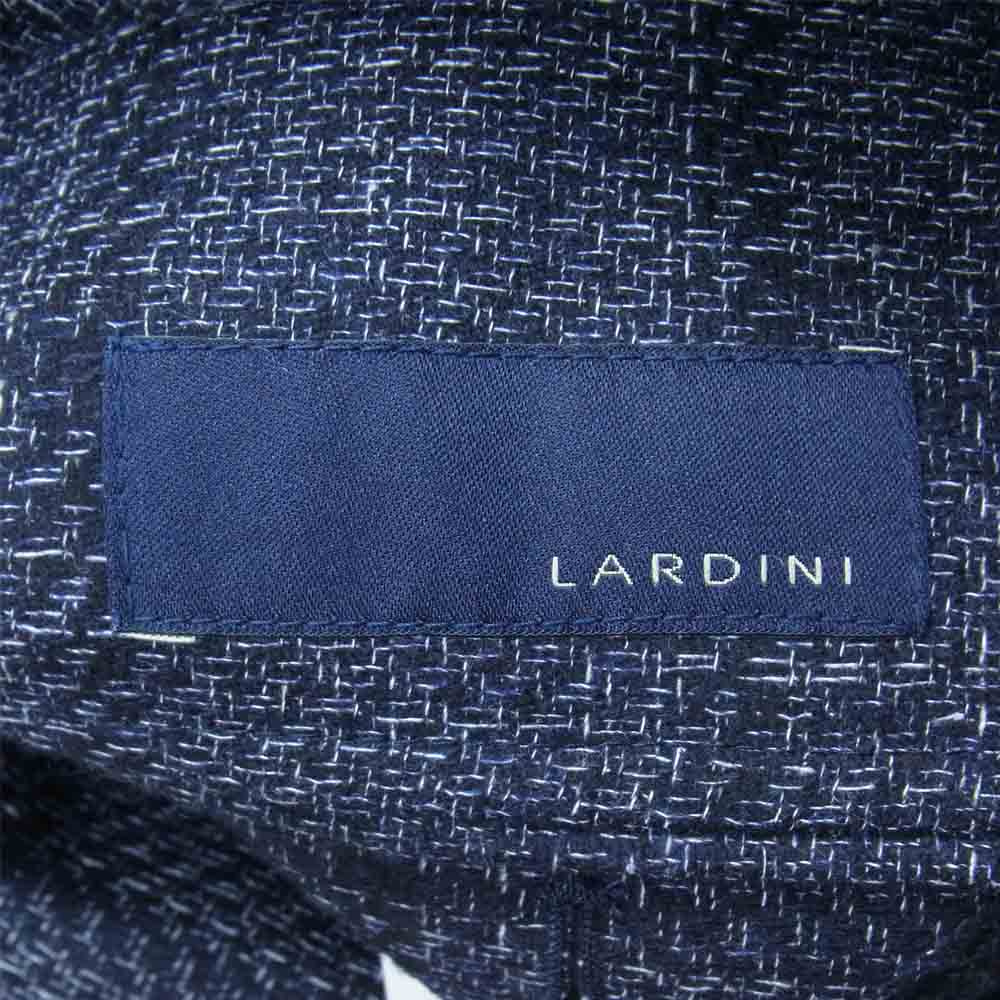 LARDINI ラルディーニ JL23143AQ 国内正規品 カシミヤ混ウール チェック シングル 3Bチェスターコート ブラック系 46【美品】【中古】