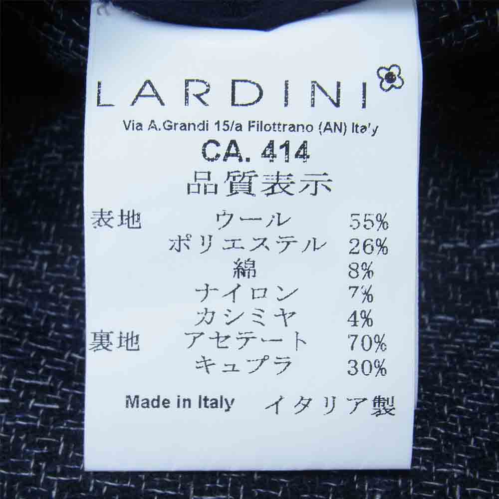 LARDINI ラルディーニ JL23143AQ 国内正規品 カシミヤ混ウール チェック シングル 3Bチェスターコート ブラック系 46【美品】【中古】