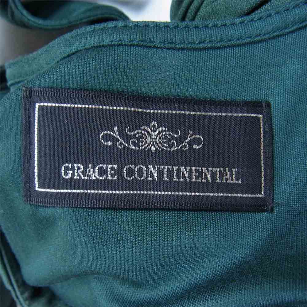 GRACE CONTINENTAL グレースコンチネンタル 切替 スパンコール ワンピース グリーン系 36【美品】【中古】