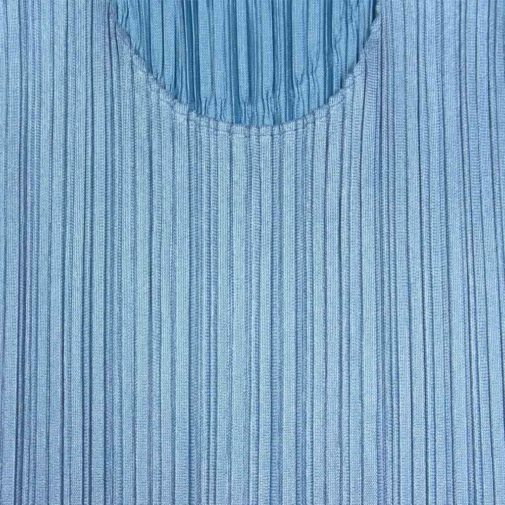 PLEATS PLEASE プリーツプリーズ イッセイミヤケ 7573065 ISSAY MIYAKE フリンジ ノースリーブ ライトブルー系 3【美品】【中古】