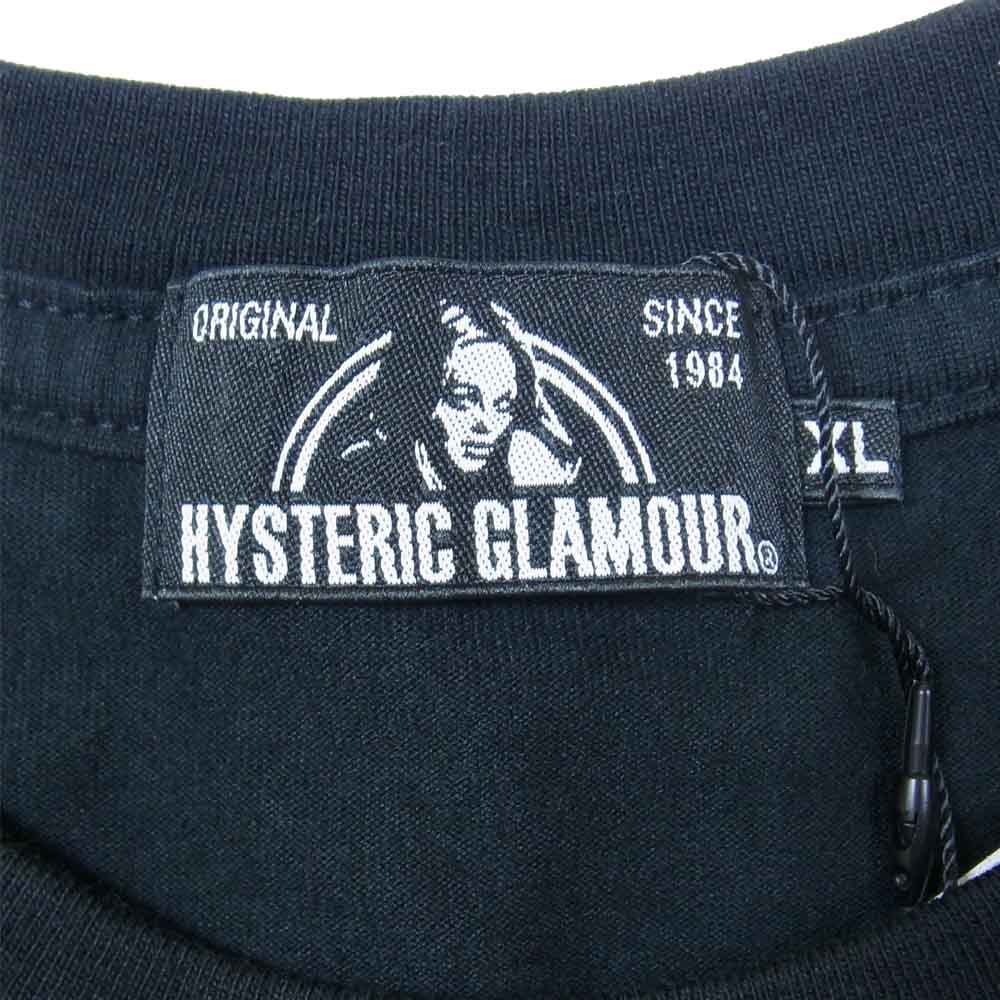 HYSTERIC GLAMOUR ヒステリックグラマー × BE＠RBRICK ベアブリック 02212CT19 クルーネック 半袖 ブラック系 XL【新古品】【未使用】【中古】