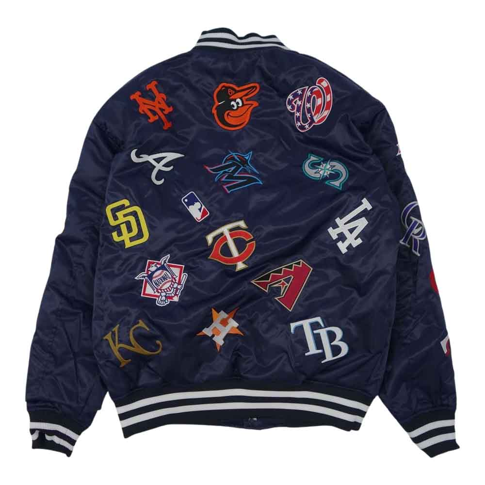 F.C.R.B. エフシーアールビー 21AW FCRB-212014 Fanatics MLB TOUR ALL TEAM REVERSIBLE VARSITY JACKET NEW YORK YANKEES ヴァーシティ ジャケット ネイビー系 L【新古品】【未使用】【中古】