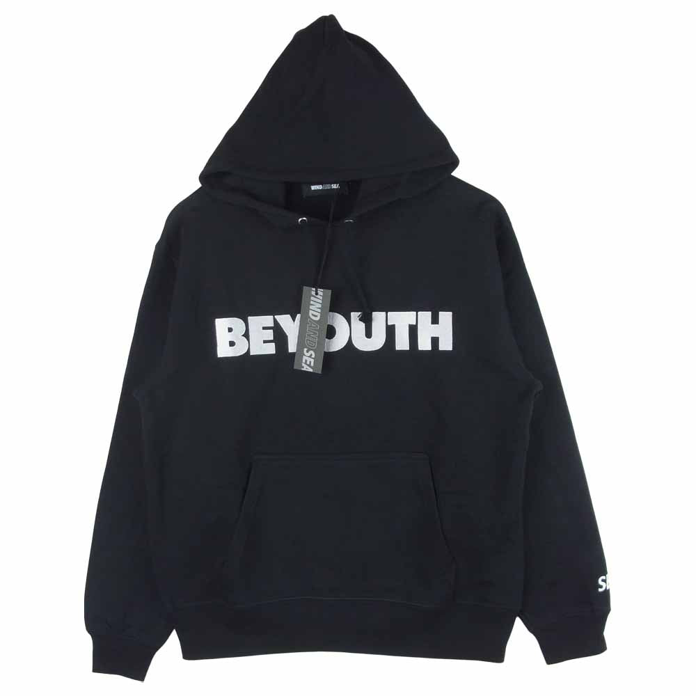 WIND AND SEA ウィンダンシー BYT-21-01 BE YOUTH HOODIE フーディー プルオーバー スウェット パーカー ブラック系 S【新古品】【未使用】【中古】