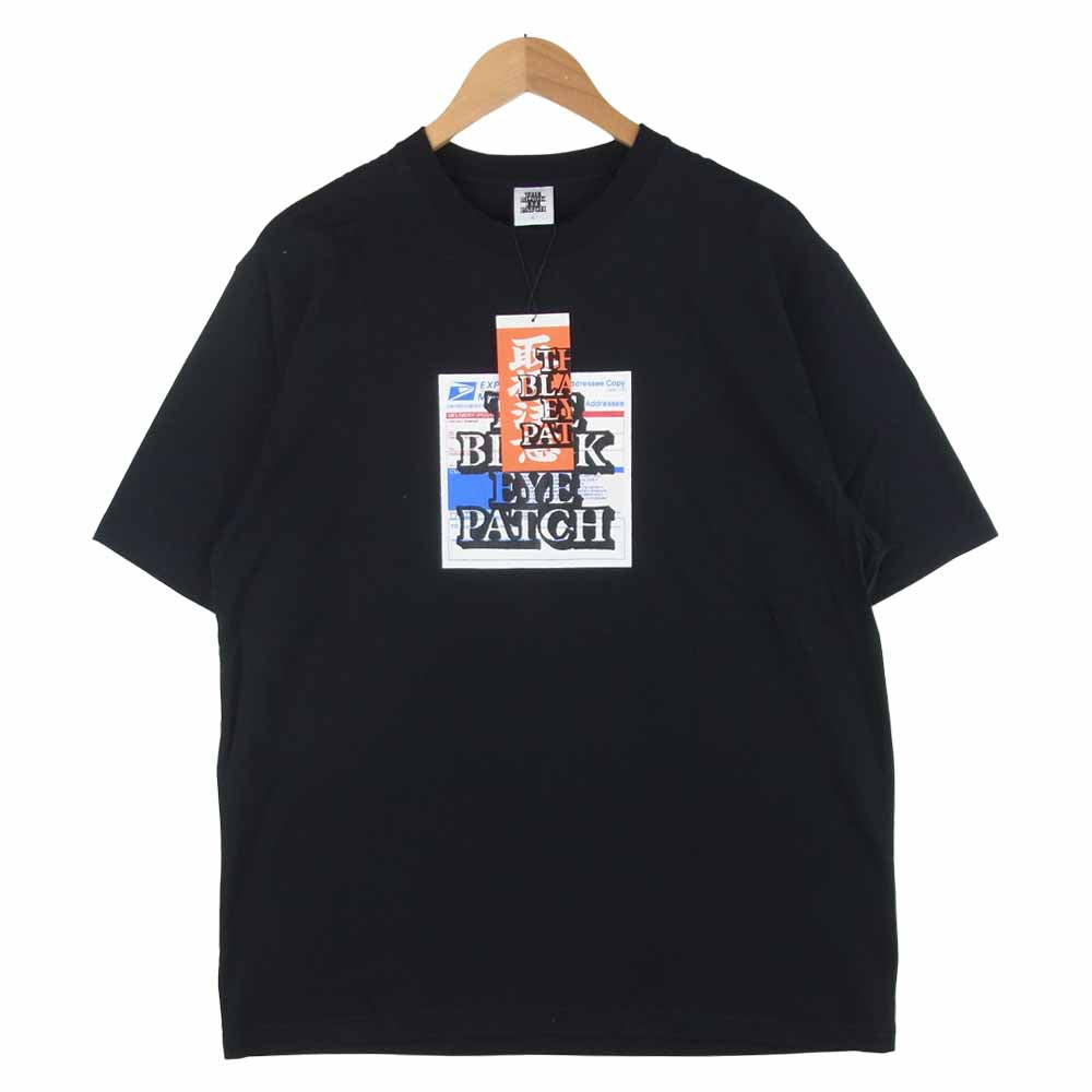 ブラックアイパッチ BEPSS20TE01 LABEL TEE プリント 半袖 Tシャツ ブラック系 L【新古品】【未使用】【中古】