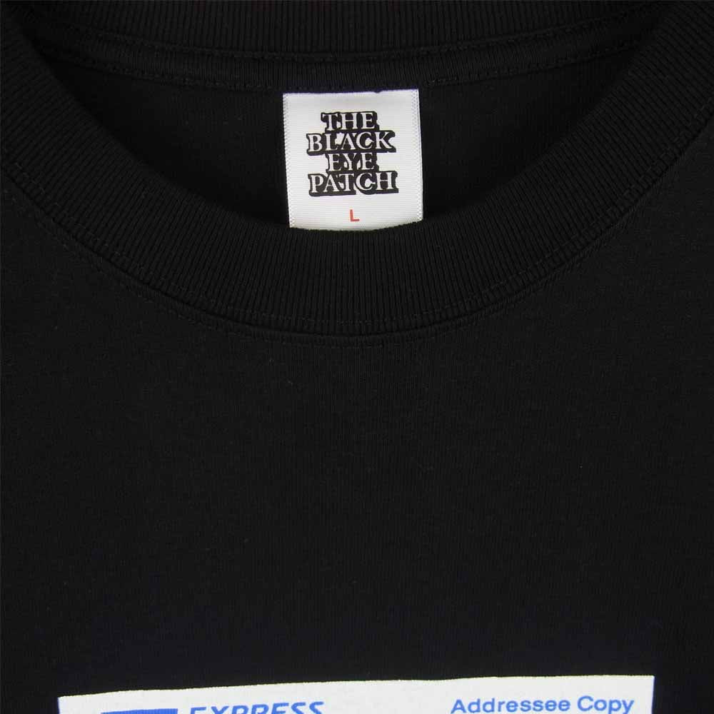 ブラックアイパッチ BEPSS20TE01 LABEL TEE プリント 半袖 Tシャツ ブラック系 L【新古品】【未使用】【中古】