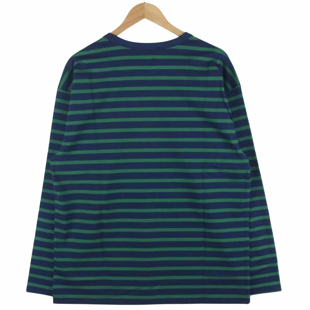 ブラックアイパッチ BEPFW21TE04 OG LABEL BORDERED L/S TEE ボーダー 長袖 Tシャツ ネイビー系 グリーン系 L【新古品】【未使用】【中古】