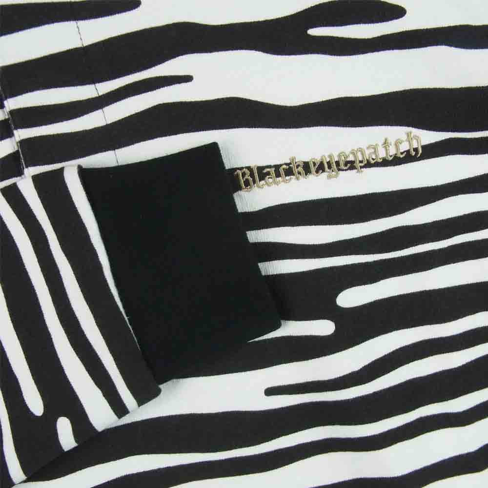 ブラックアイパッチ BEPFW21TP10 ZEBRA STRIPED RUGBY SHIRT ゼブラ柄 長袖 ラグビー シャツ S【新古品】【未使用】【中古】