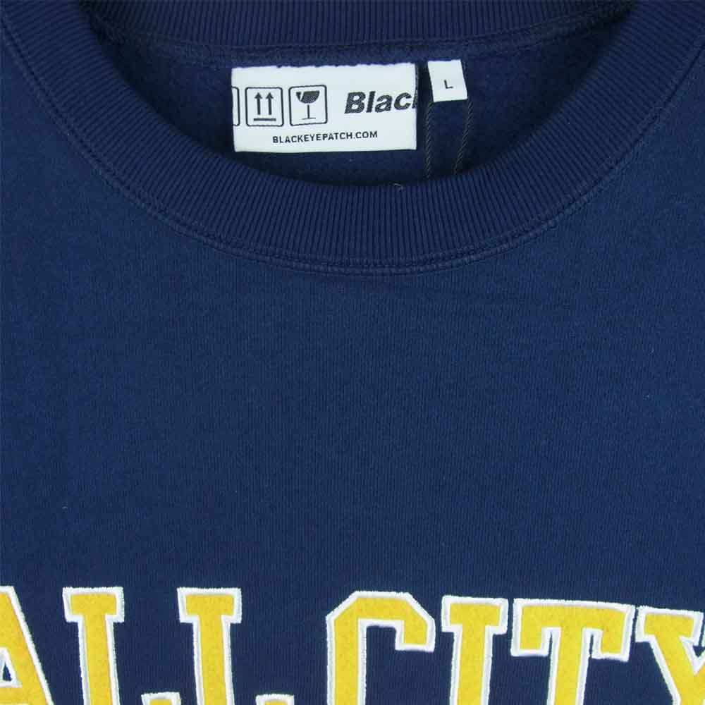 ブラックアイパッチ BEPFW21TP02 ALL CITY CREW SWEAT クルーネック スウェット  ネイビー系 L【新古品】【未使用】【中古】