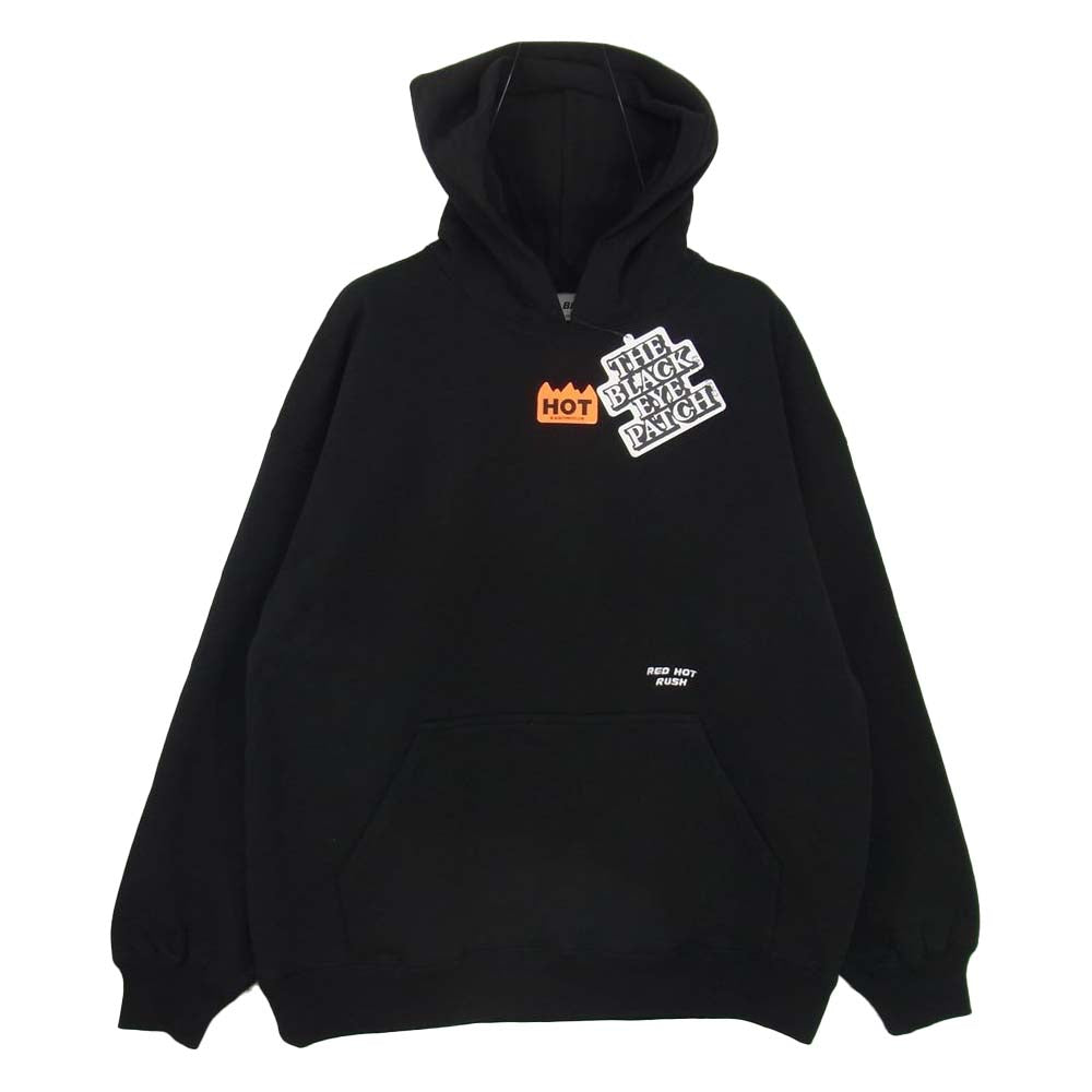 ブラックアイパッチ BEPFW20TP23 HOT LABEL HOODIE ホット ラベル フーディー ブラック ブラック系 L【新古品】【未使用】【中古】
