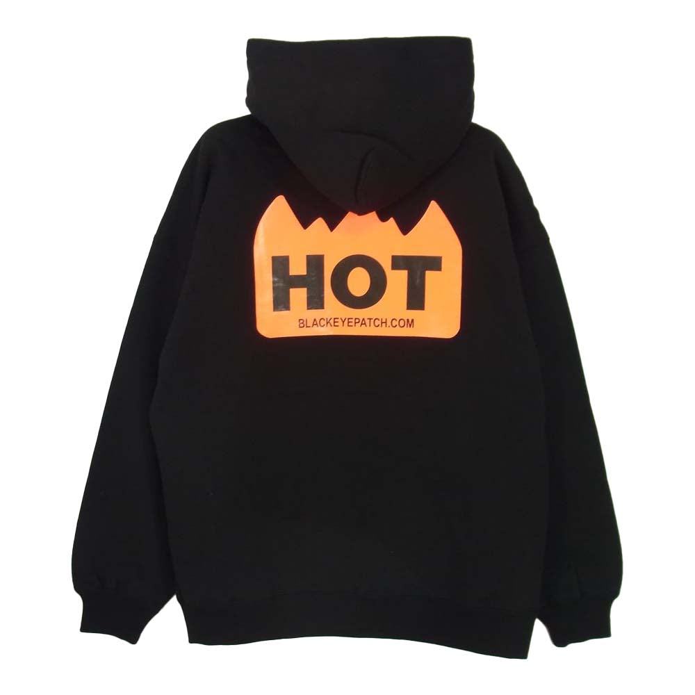 ブラックアイパッチ BEPFW20TP23 HOT LABEL HOODIE ホット ラベル フーディー ブラック ブラック系 L【新古品】【未使用】【中古】