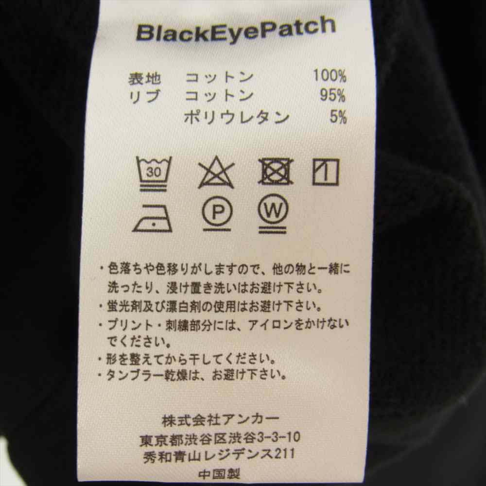 ブラックアイパッチ BEPFW20TP23 HOT LABEL HOODIE ホット ラベル フーディー ブラック ブラック系 L【新古品】【未使用】【中古】
