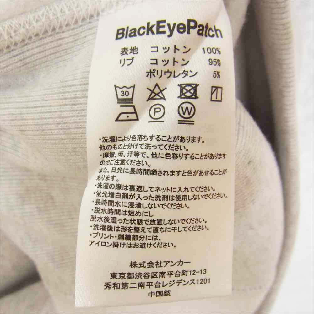 ブラックアイパッチ BEPFW21TP04 ROYAL SCRIPT HOODIE フーディ パーカー グレー系 M【新古品】【未使用】【中古】