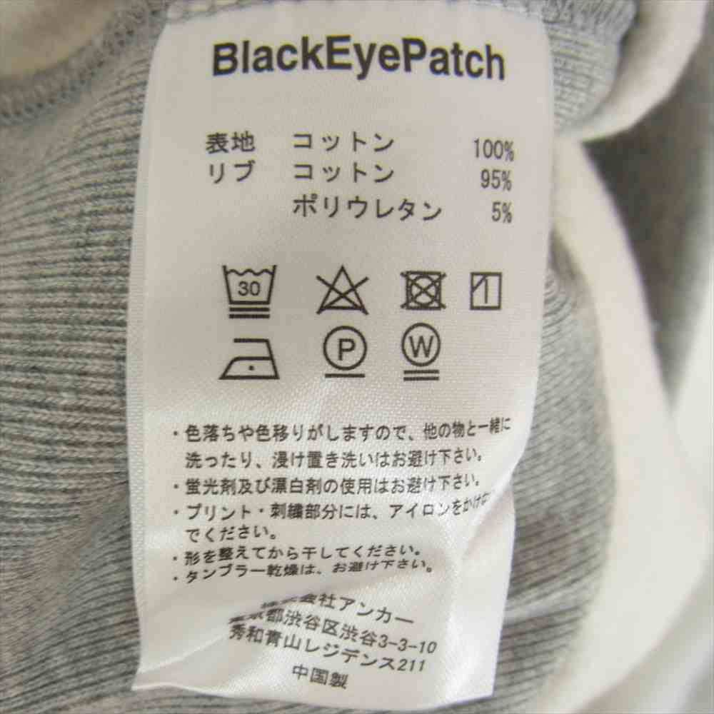 ブラックアイパッチ HOT LABEL HOODIE ホット ラベル フーディー グレー グレー系 M【新古品】【未使用】【中古】