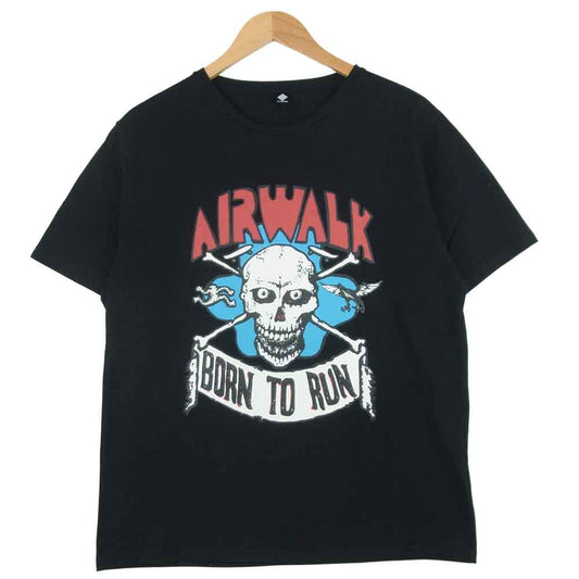 エルドレッソ E1002619 AIR WALK エアウォーク Born To Run T ボーン スカル プリント 半袖 Tシャツ ブラック系 L【中古】