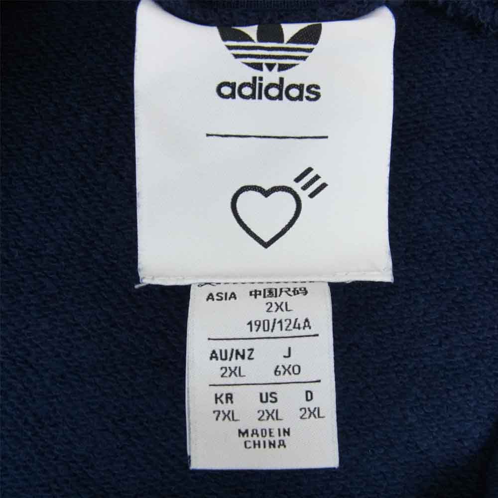 HUMAN MADE ヒューマンメイド adidas originals SWEAT SH アディダス スウェット シャツ ネイビー系 XXL【中古】