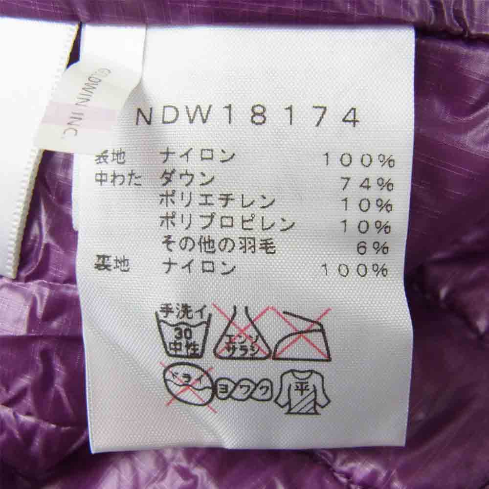 THE NORTH FACE ノースフェイス NDW18174 Light Heat Jacket ライト ヒート ジャケット パープル系 M【中古】