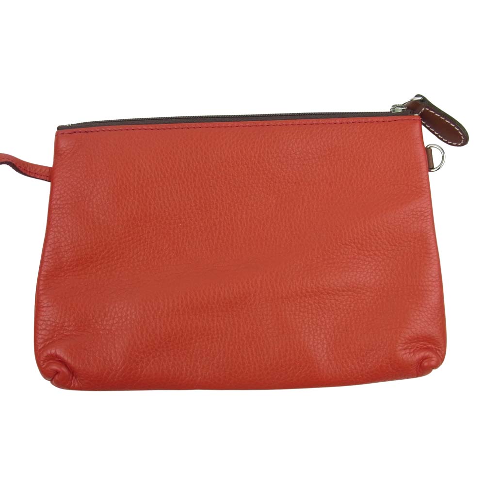 ソメスサドル 1ハンドル 2way ポーチ付き トート バッグ ショルダー レッド系【極上美品】【中古】