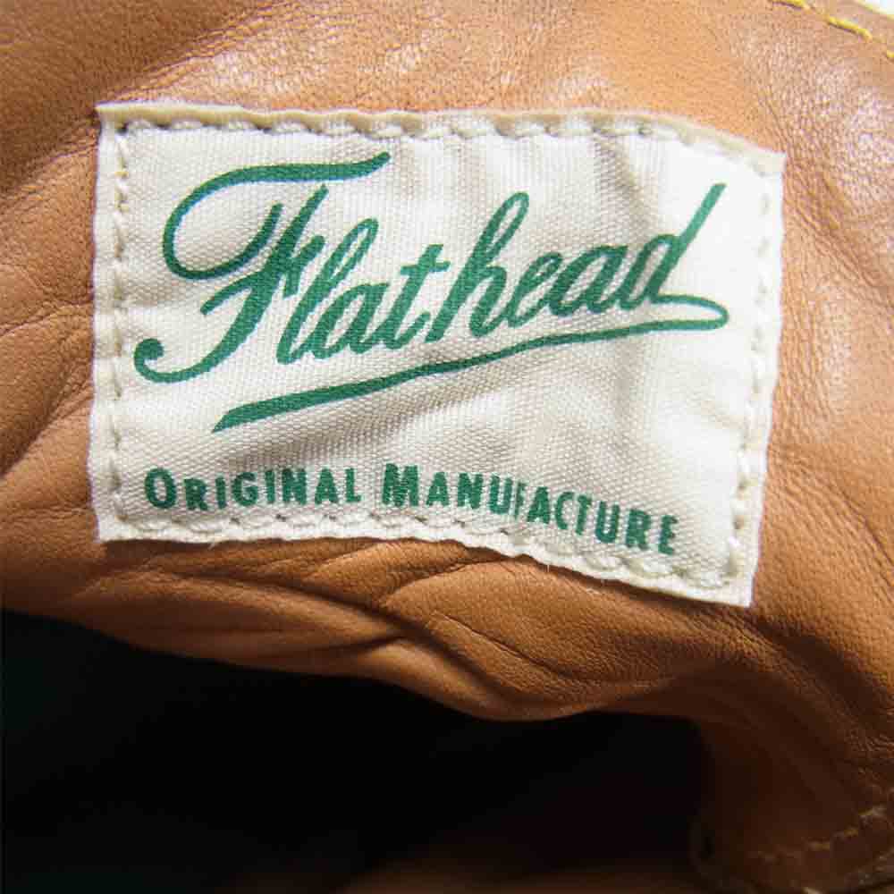 THE FLAT HEAD ザフラットヘッド ディアスキン スエード レースアップ ブーツ ベージュ系 26.5cm【中古】