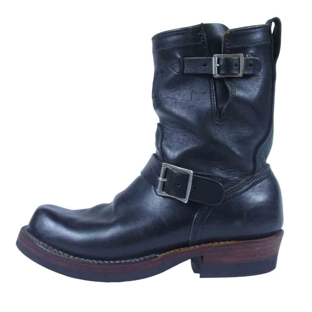 THE FLAT HEAD ザフラットヘッド × VIBERG ヴァイバーグ ENGINEER レザー エンジニア ブーツ ブラック系 8　（内寸26.5㎝）【中古】