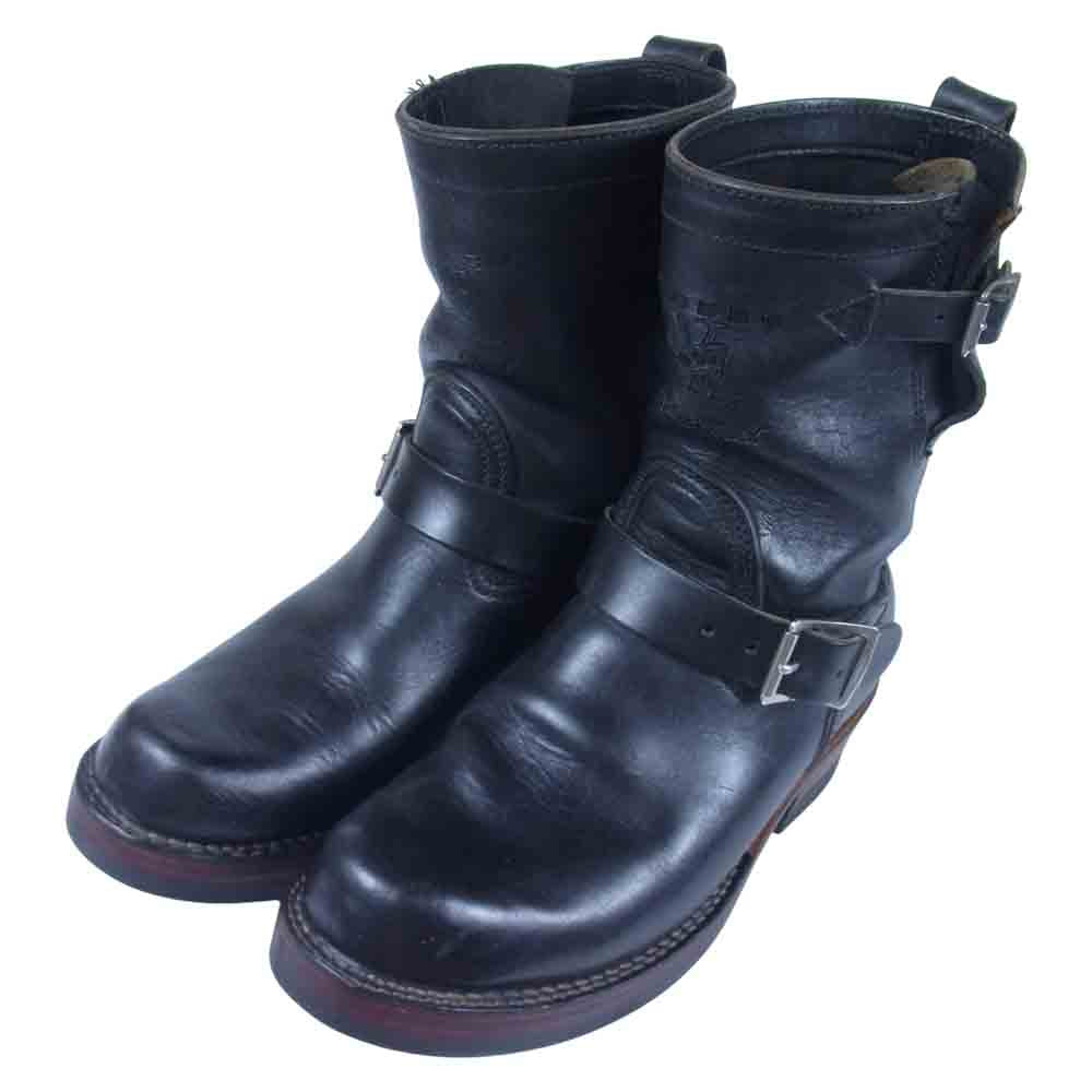 THE FLAT HEAD ザフラットヘッド × VIBERG ヴァイバーグ ENGINEER レザー エンジニア ブーツ ブラック系 8　（内寸26.5㎝）【中古】